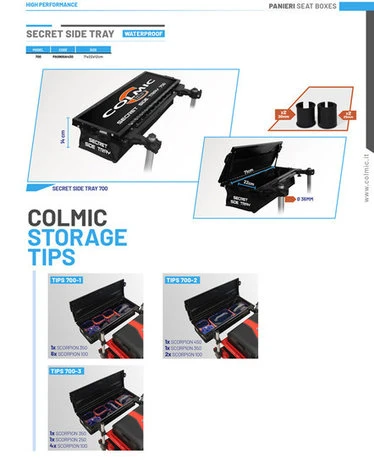 Colmic - Aasplateau Secret Side Tray 700 - Colmic 4 Colmic - Aasplateau Secret Side Tray 700 - Colmic - Afbeelding 2
