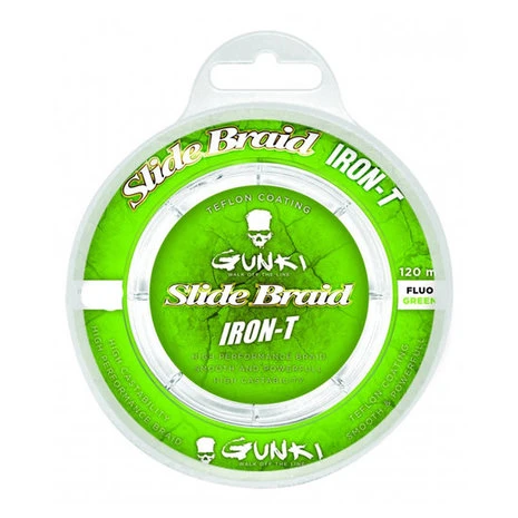Gunki - Lijn Gevlochten Slide Braid Iron-T 120 Fluo Green - Gunki 3 Gunki - Lijn Gevlochten Slide Braid Iron-T 120 Fluo Green - Gunki